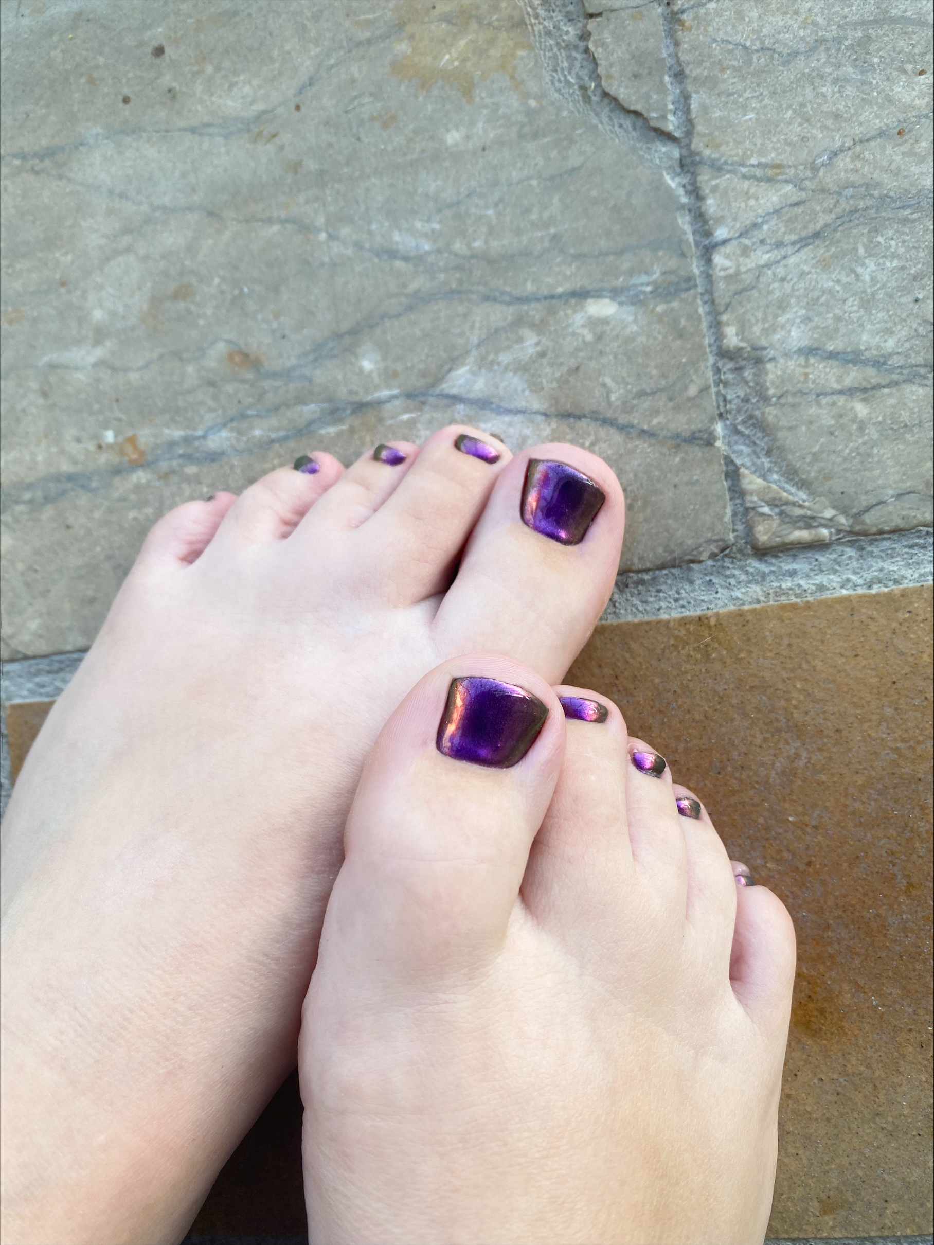 unghie piedi effetto chrome